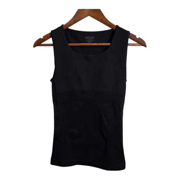 SOLD SPANDEX WOMEN'S Thinstincts Tank Top Shape Wear Black Crew Large - Picture 4 of 16